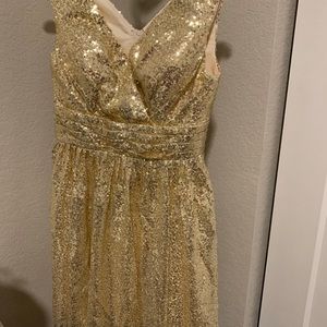 Metallic Gold Sequined Cocktail Dress - Never Worn